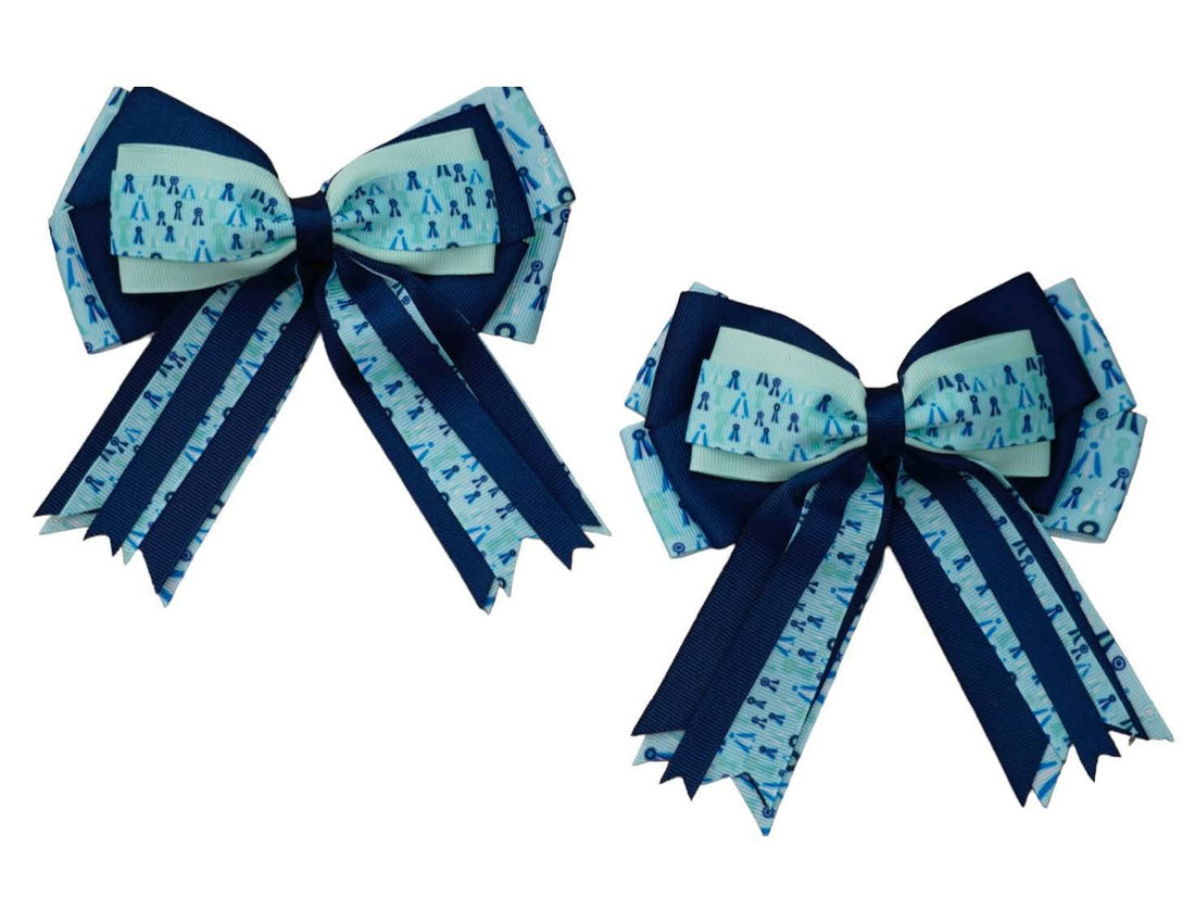 Show Bow- Blue Ribbons