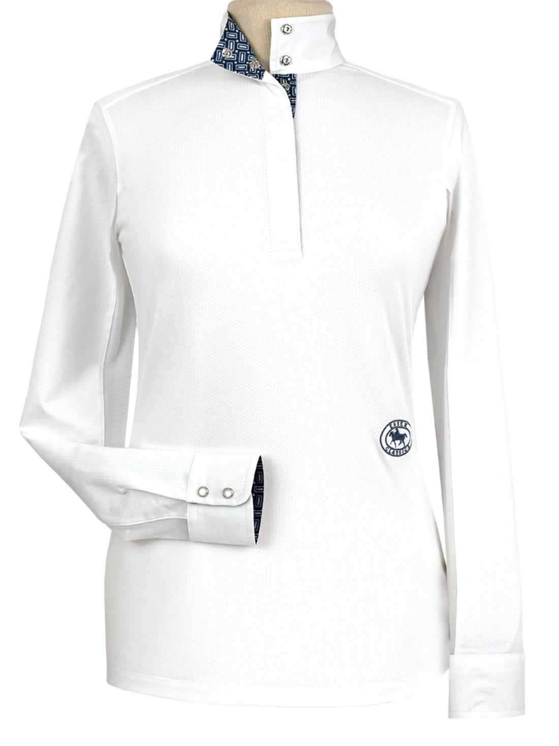 Hampton Lattice Ladies Talent Yarn Straight Collar Long Sleeve Show Shirt – Essex Classics