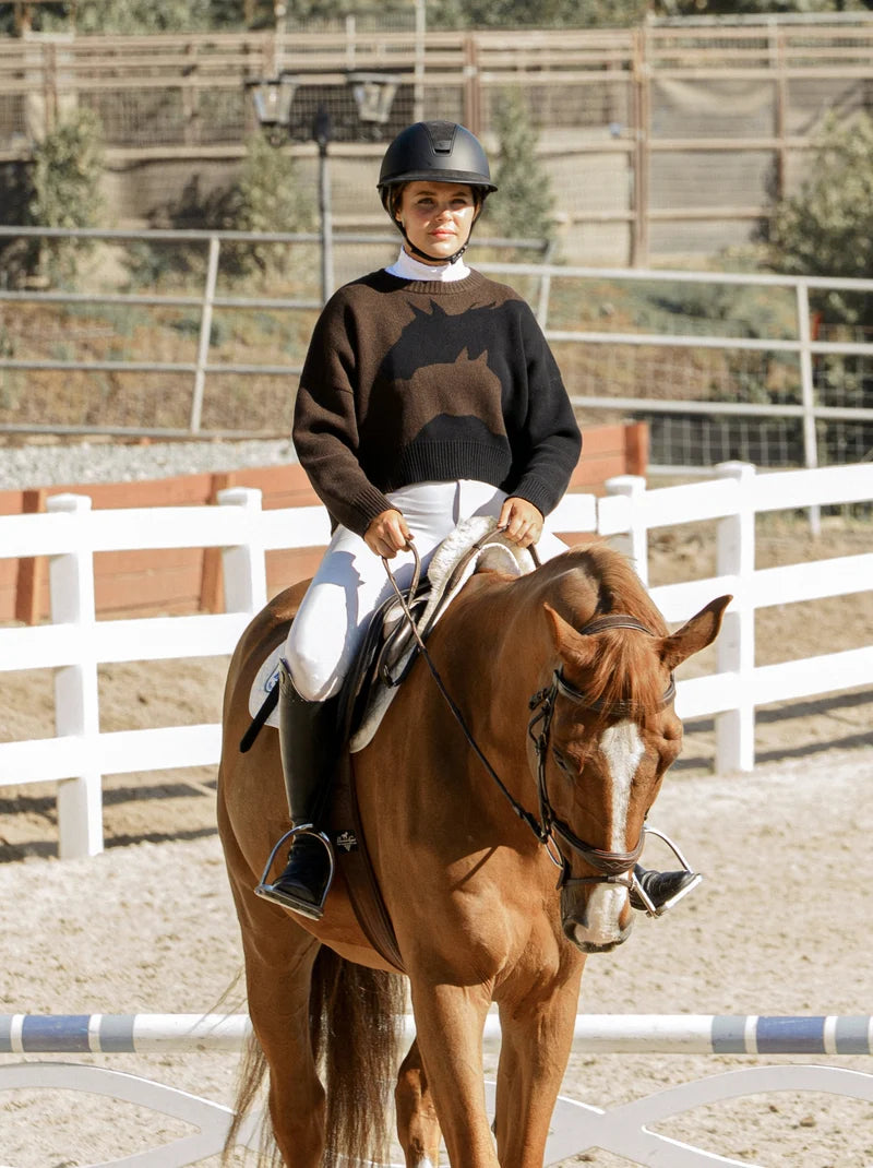 Harmony Crew Neck Sweater – Cappuccino/Black – Hannah Childs Lifestyle