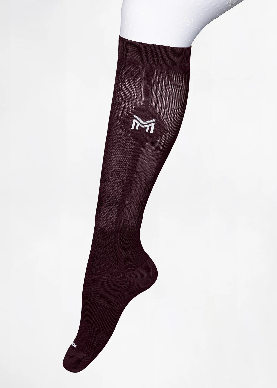 Burgundy | Neo Riding Socks – MAXIMILIAN Equestrian, knee-high riding sock with logo, burgundy