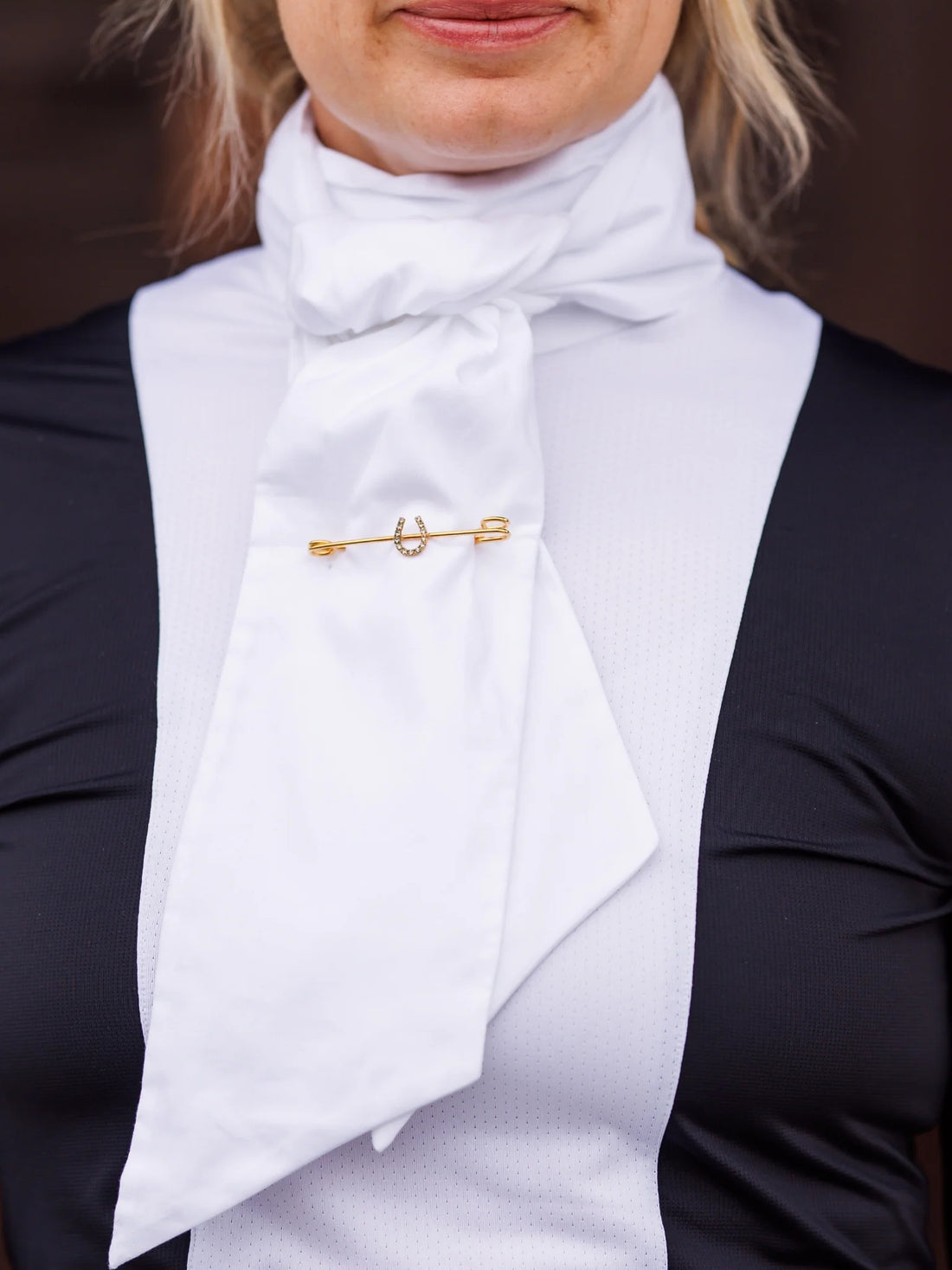 Pinpoint Oxford Stock Tie – White – Essex Classics