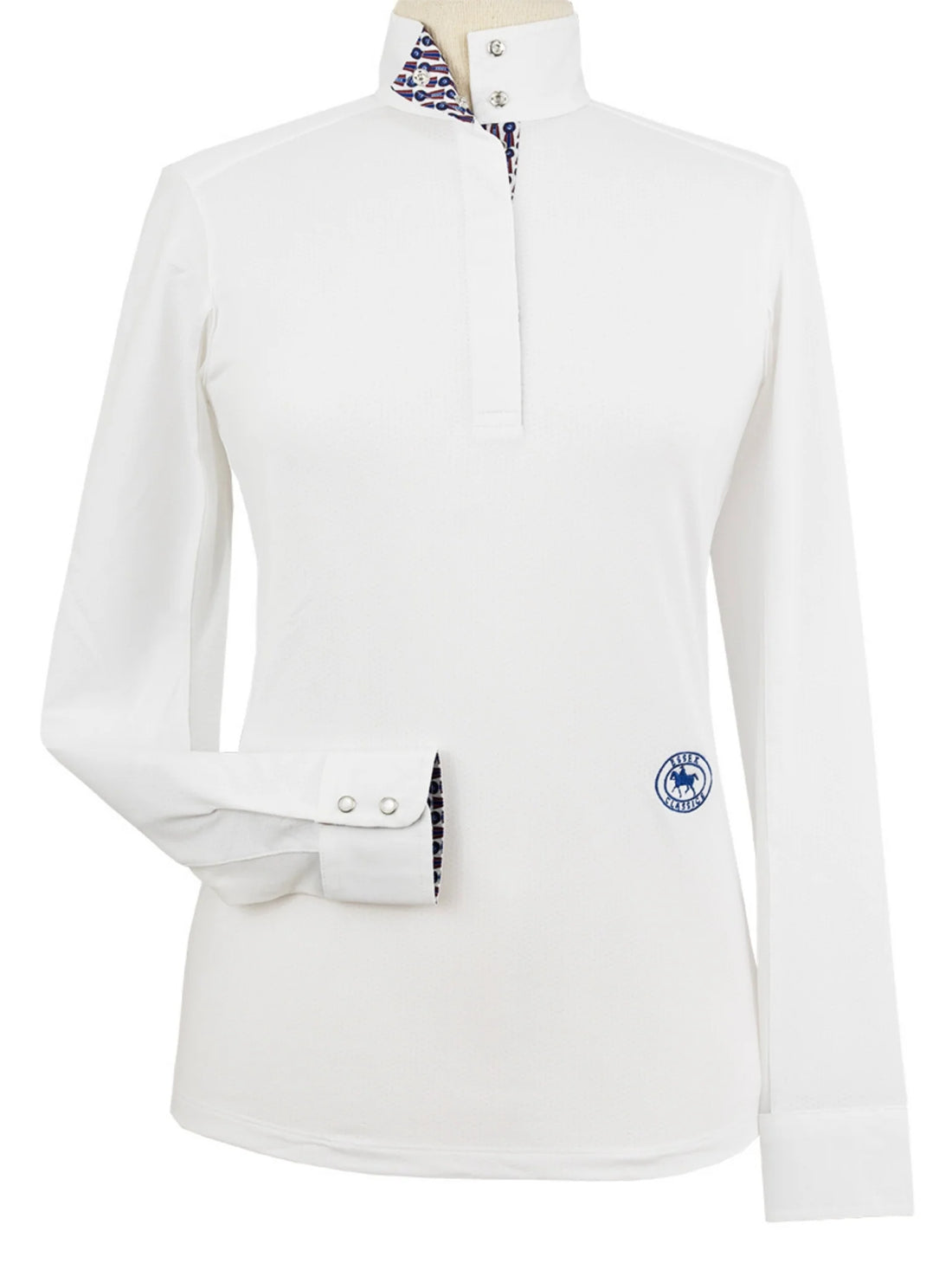 Tricolor Ladies Talent Yarn Straight Collar Long Sleeve Show Shirt – Essex Classics