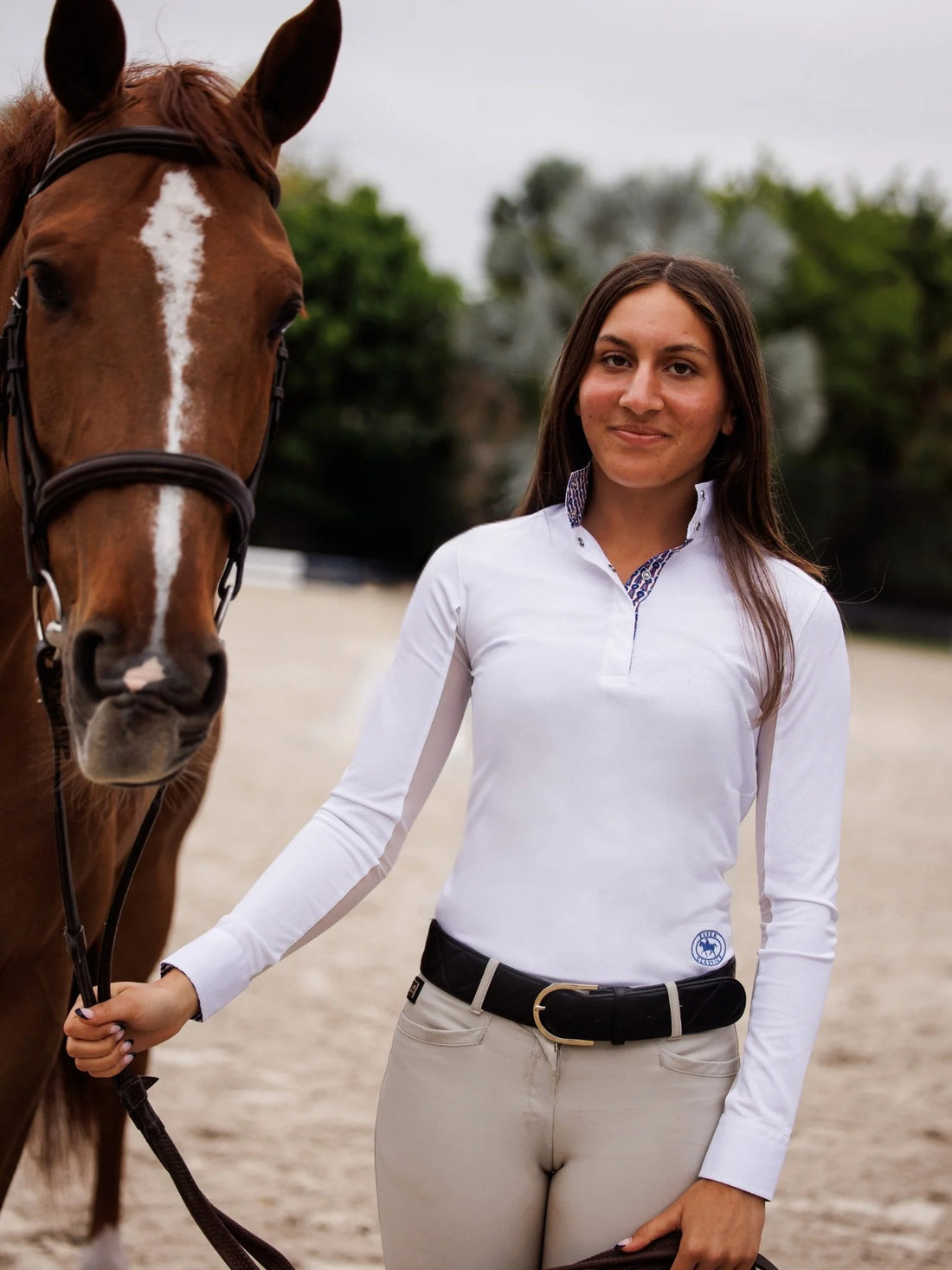 Tricolor Ladies Talent Yarn Straight Collar Long Sleeve Show Shirt – Essex Classics
