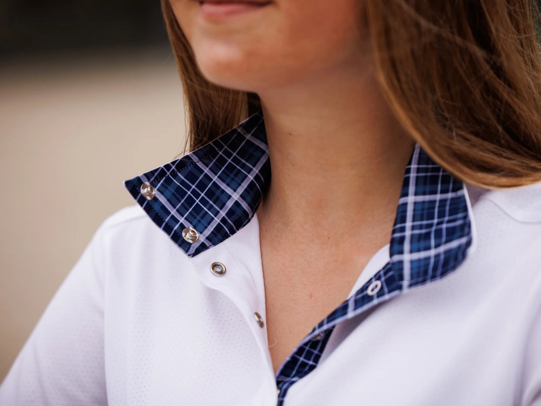 Turnout Tartan Ladies Talent Yarn Wrap Collar Long Sleeve Show Shirt – Essex Classics