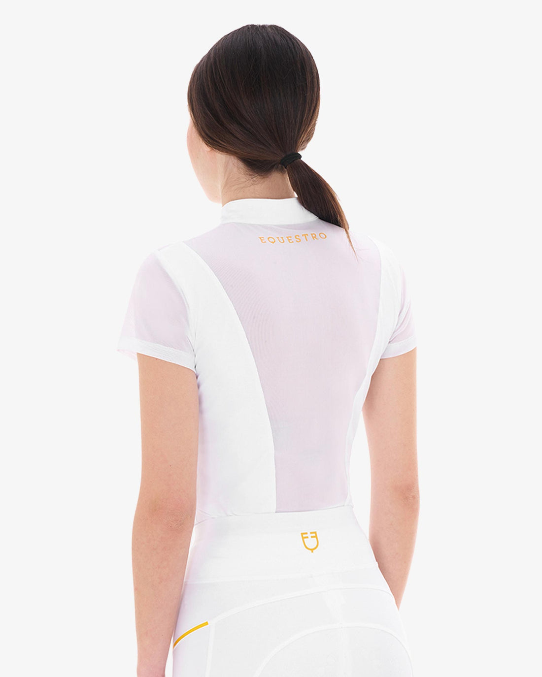 White | Women's Training Polo Shirt with Mesh Inserts – Equestro