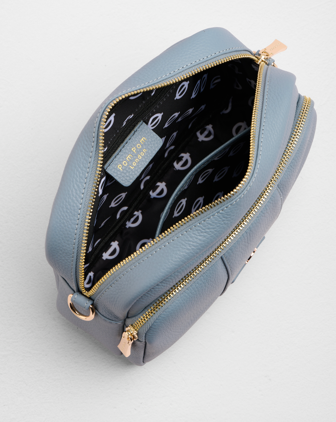 Gray | Original Plus Bag Jubilee Line & Accessories, crossbody bag shown open with printed lining