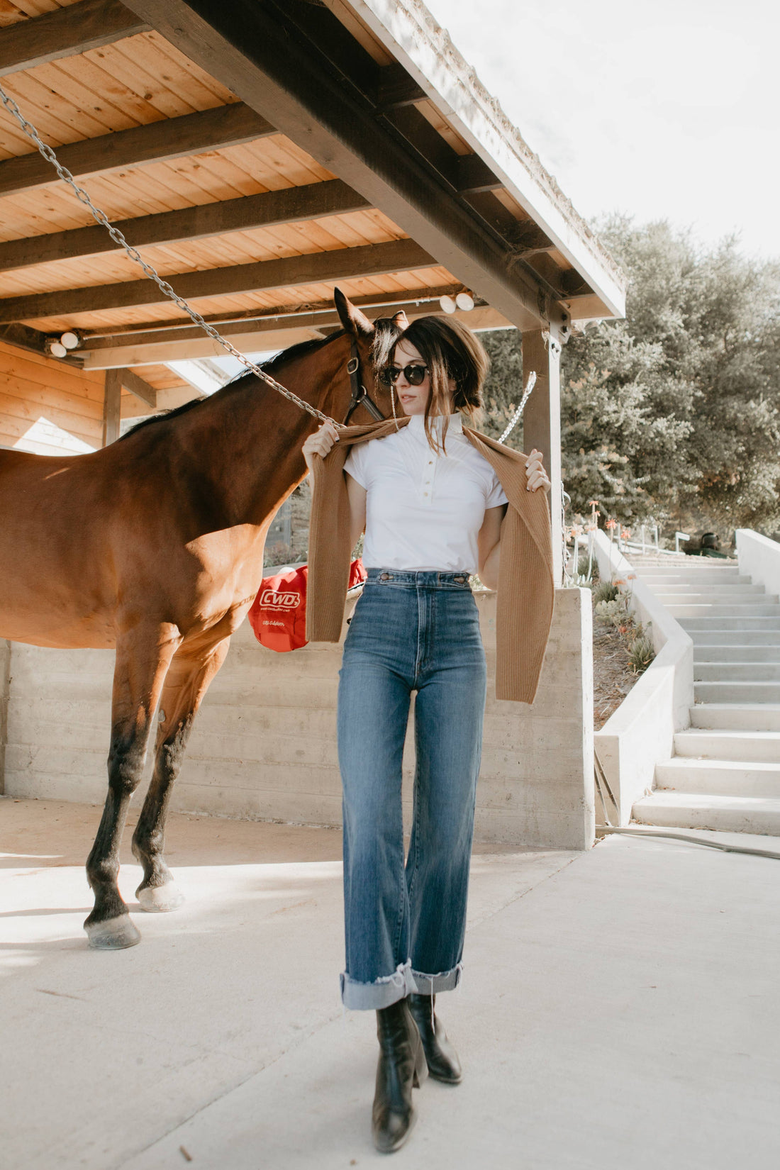 White | Margot Show Shirt, show shirt worn casually with jeans