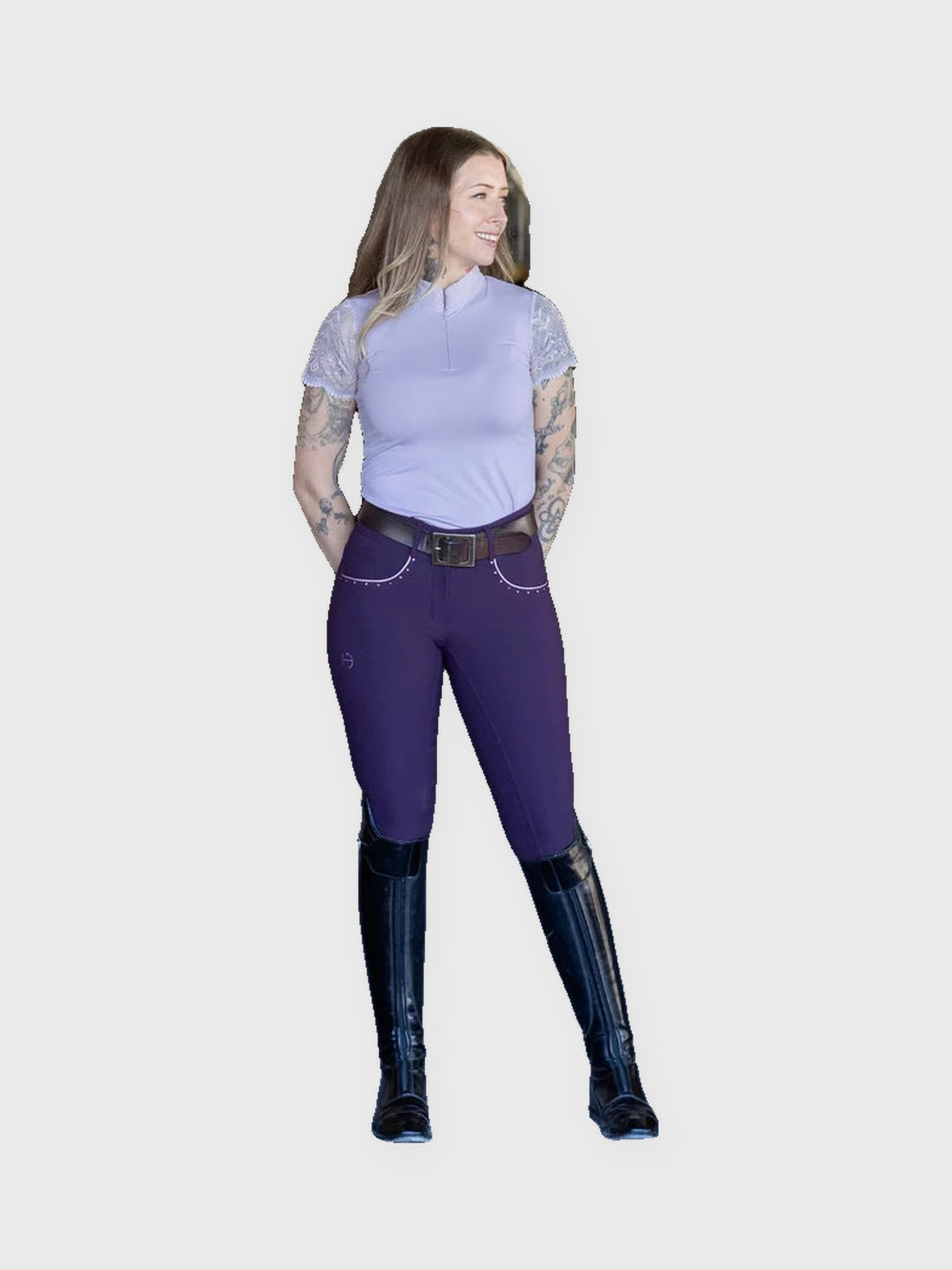 Charlie Short Sleeve Lace Riding Shirt