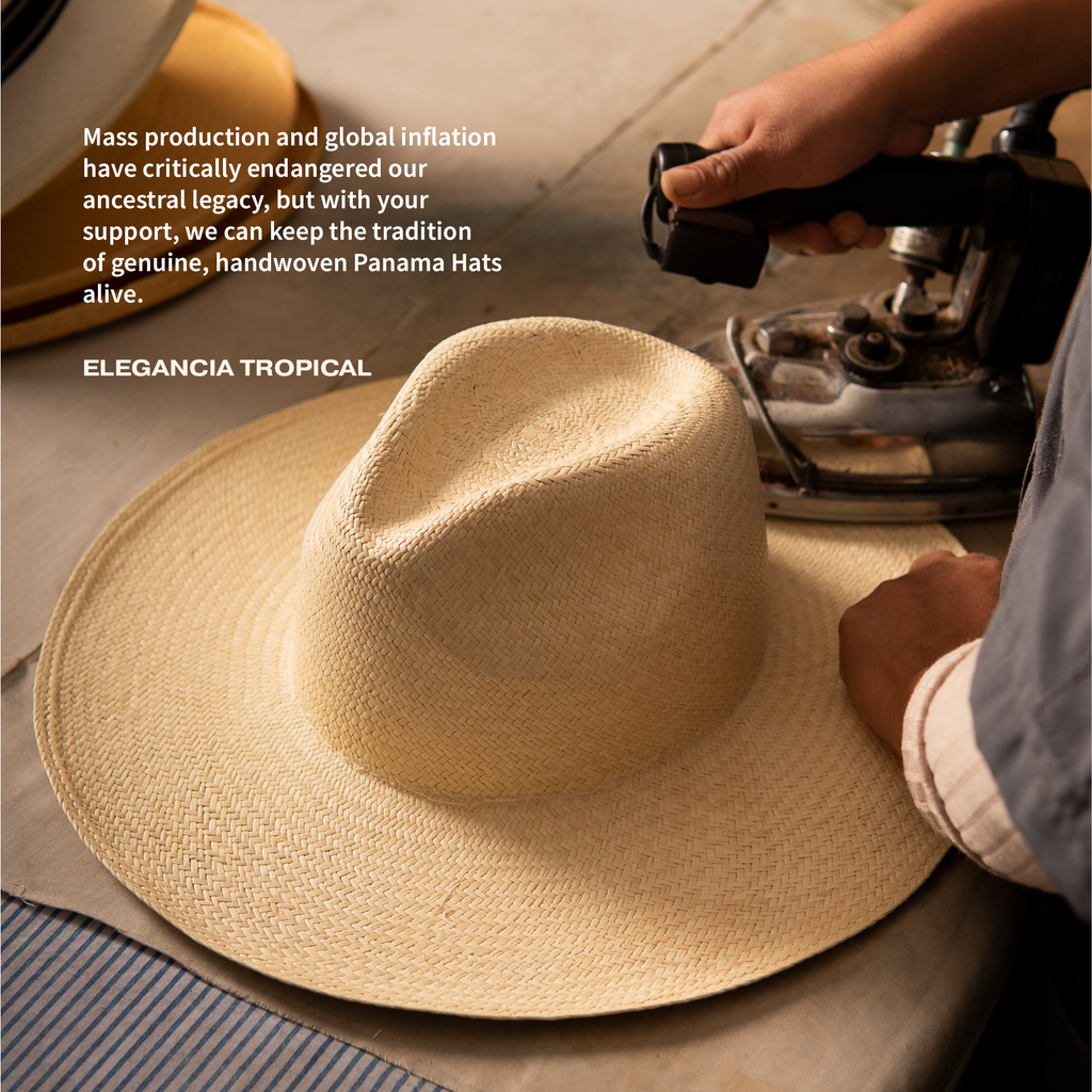 Cowboy Long Brimmed Panama Hat – Elegancia Tropical