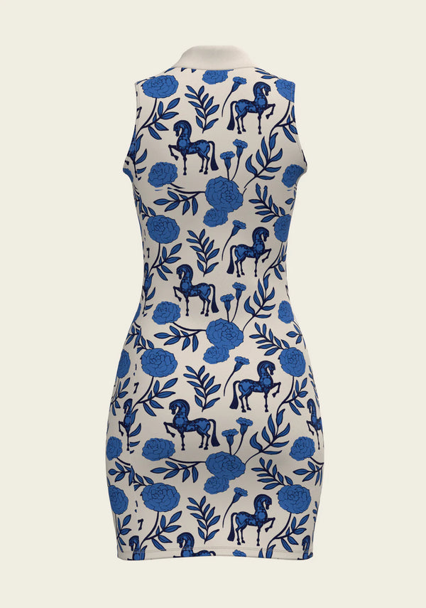 Espoir Peony on Blue Golf Dress
