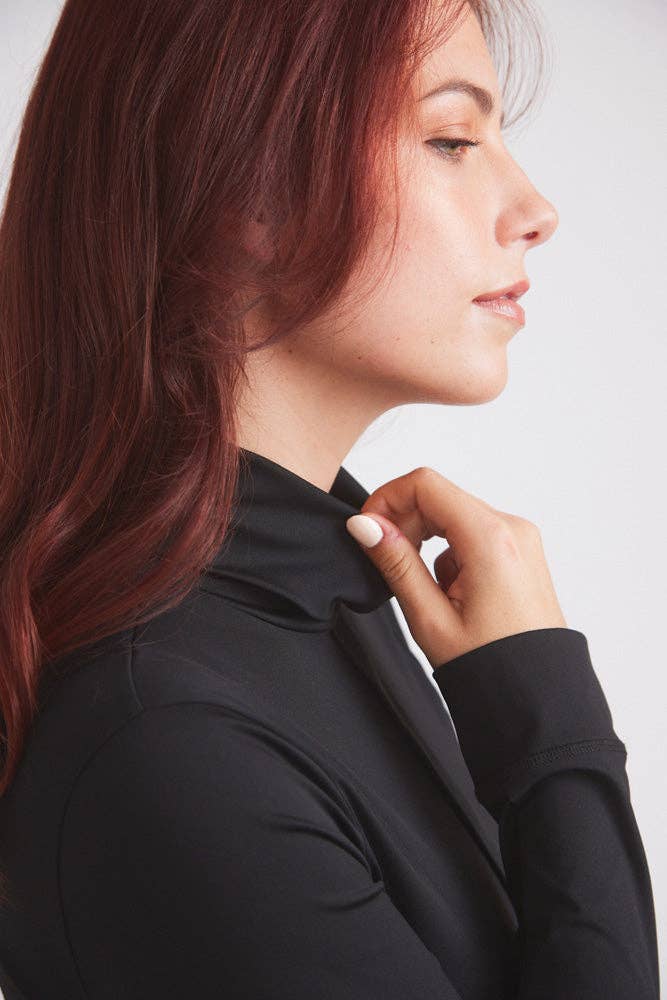 Haley | UV Base-layer | Riding top | Turtleneck Sun-shirt | Black