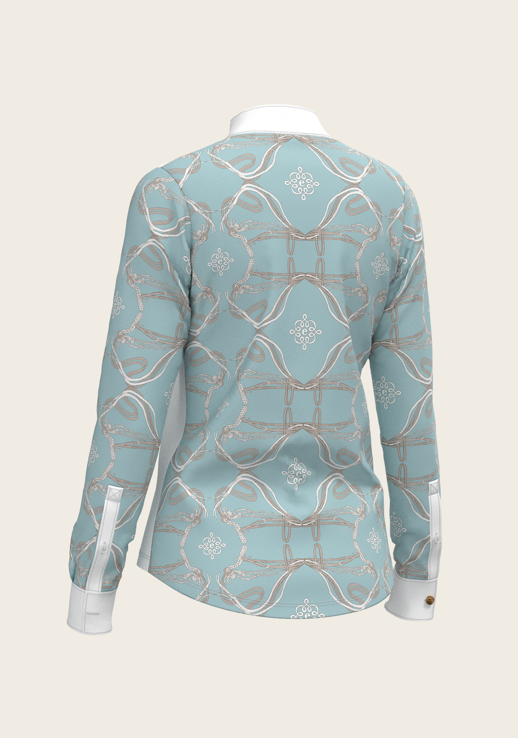 Roped Bridles on Sky Blue Long Sleeve Show Shirt