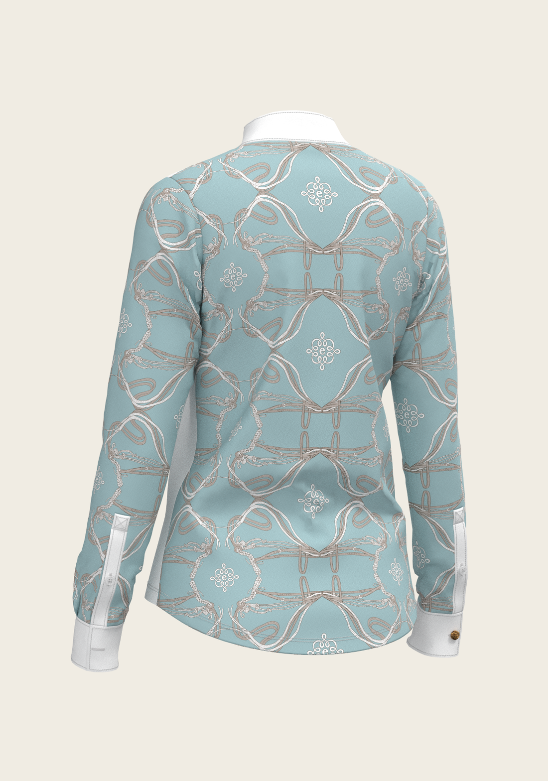 Roped Bridles on Sky Blue Long Sleeve Show Shirt