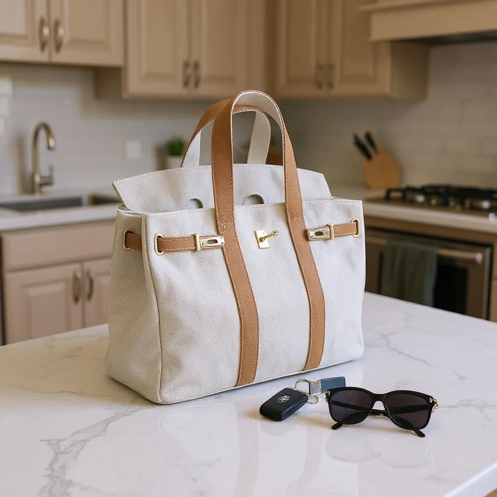 The Luxe Signature Tote- Short Handle: Tan