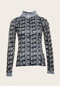 Espoir Running Horses Navy Quarter Zip Sun Shirt