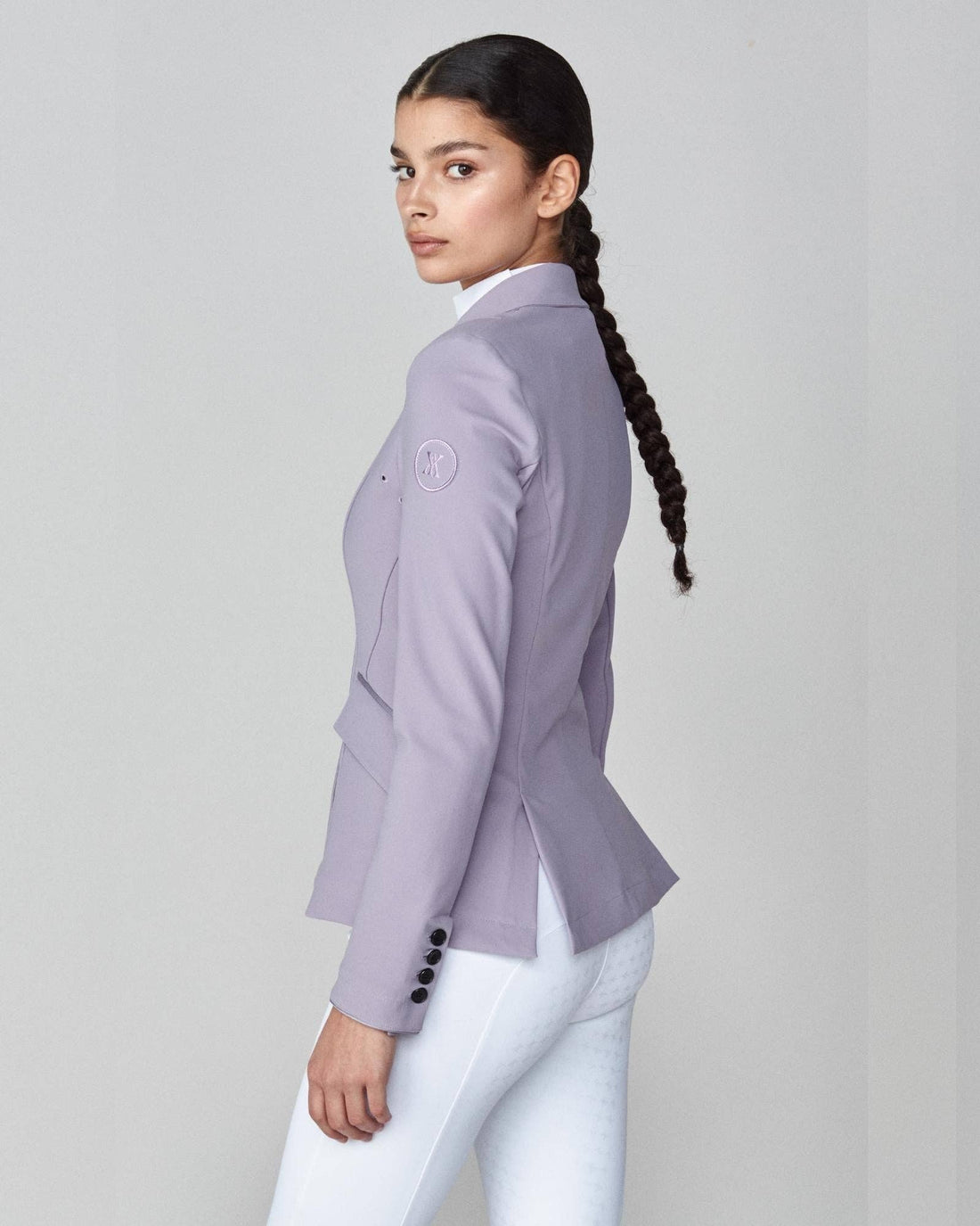 Lavender | Performance Show Jacket, performance show jacket, side view on model