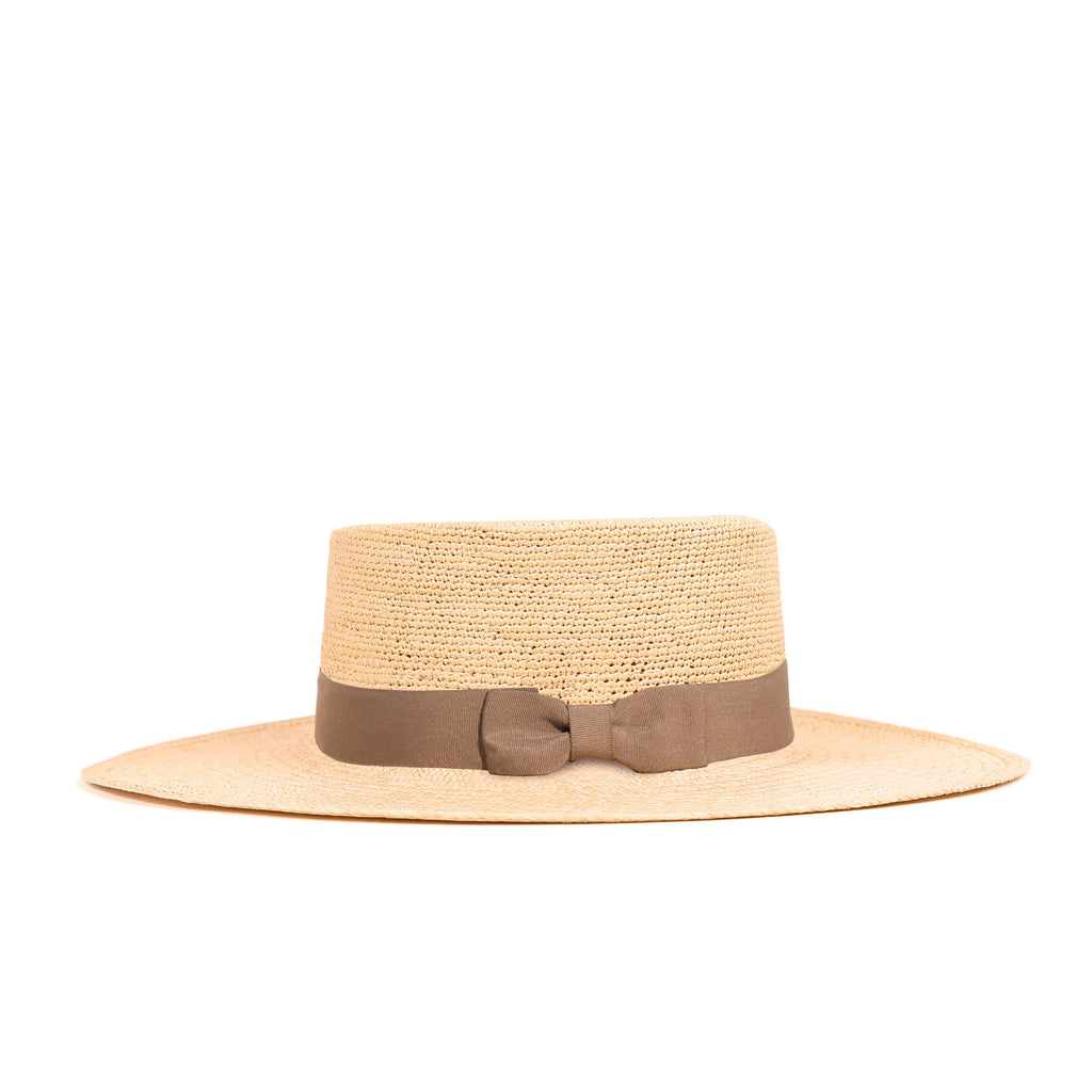 Wide Brim Playa Straw Boater Hat – Elegancia Tropical