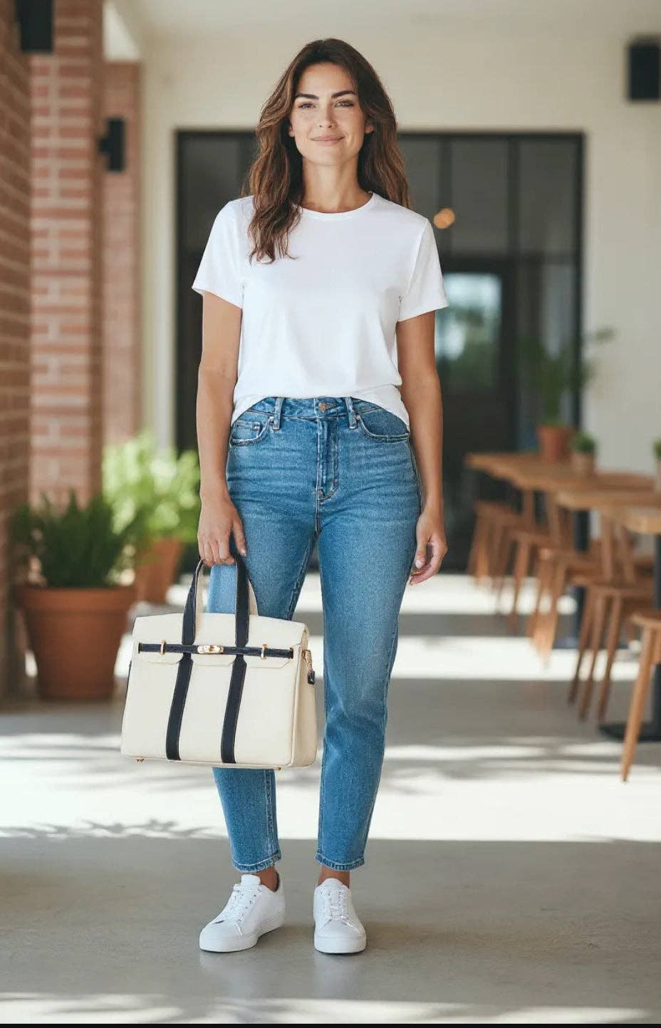 The Luxe Signature Tote- Short Handle: Tan