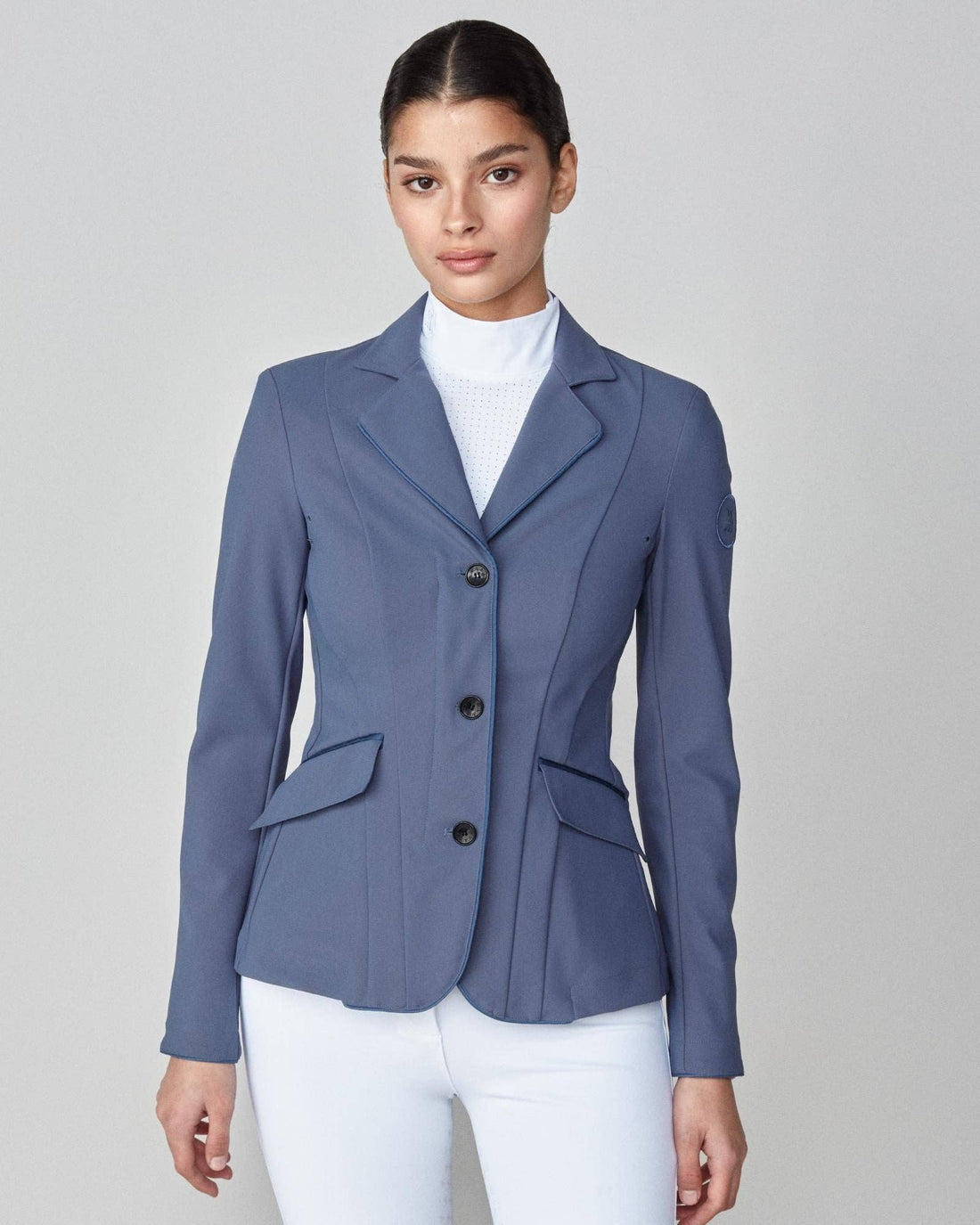 Slate Blue | Performance Show Jacket, performance show jacket, front view on model