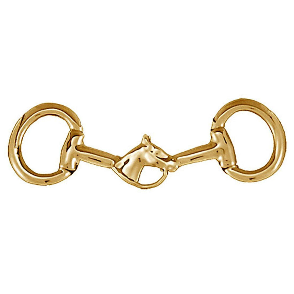 Gold | Eggbutt Bit Stock Pin with Horsehead – Exselle, gold-plated eggbutt bit stock pin with horsehead