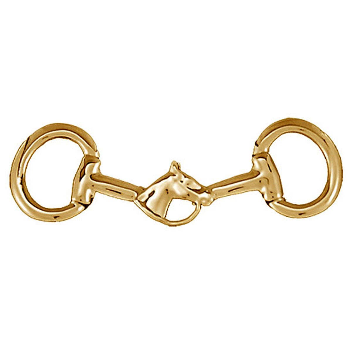 Gold | Eggbutt Bit Stock Pin with Horsehead – Exselle, gold-plated eggbutt bit stock pin with horsehead