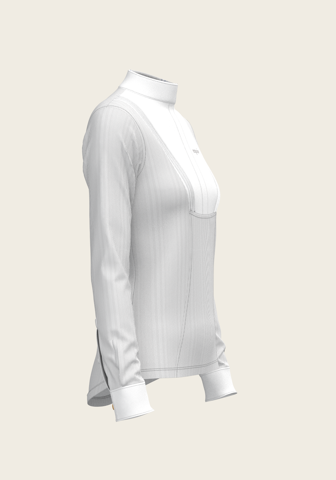 Stripes in Grey Short Pleated Long Sleeve Show S