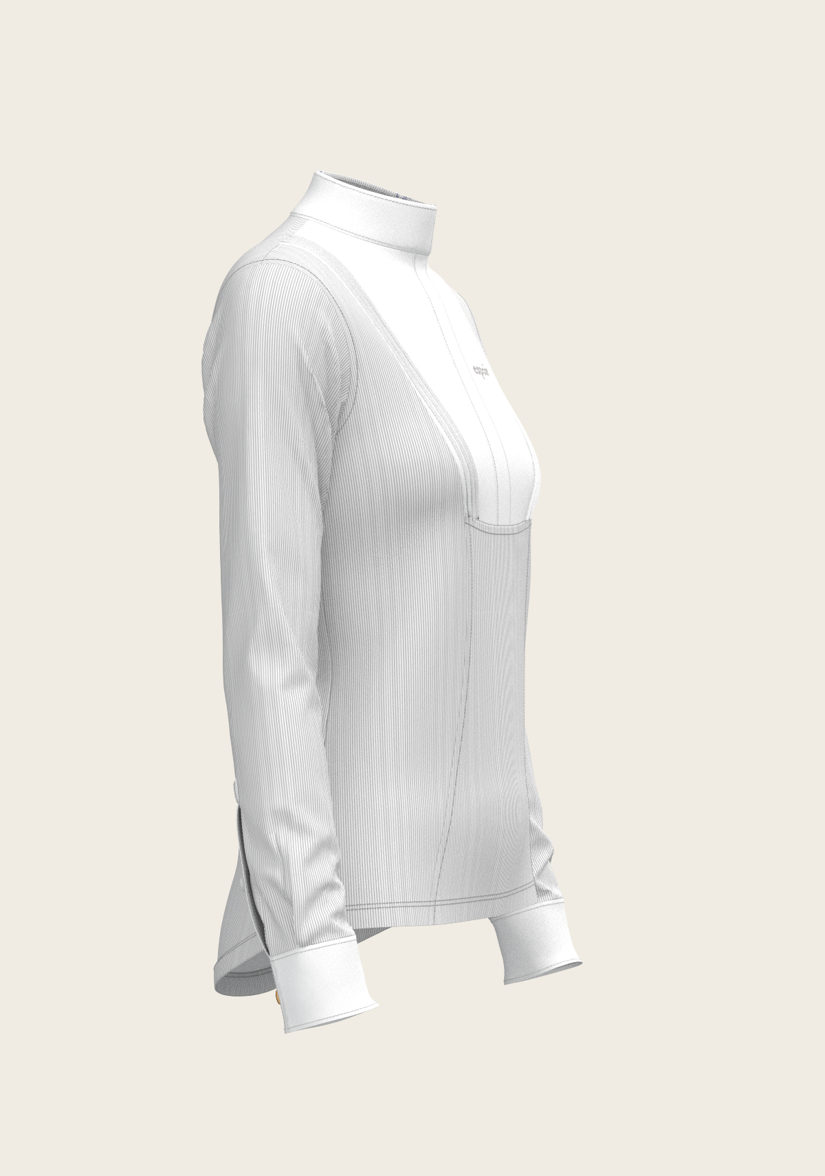 Stripes in Grey Short Pleated Long Sleeve Show S