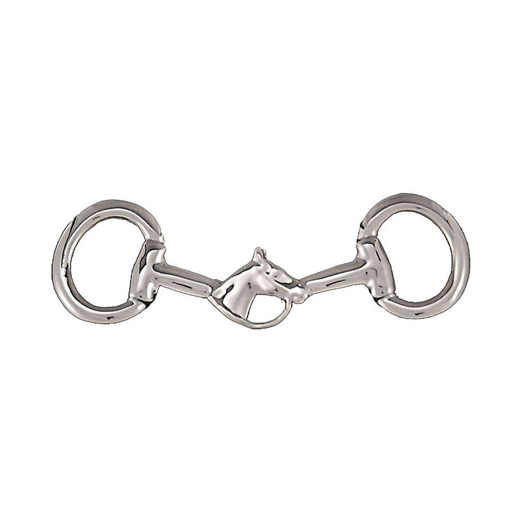 Platinum Plated | Eggbutt Bit Stock Pin with Horsehead – Exselle, platinum-plated eggbutt bit stock pin with horsehead