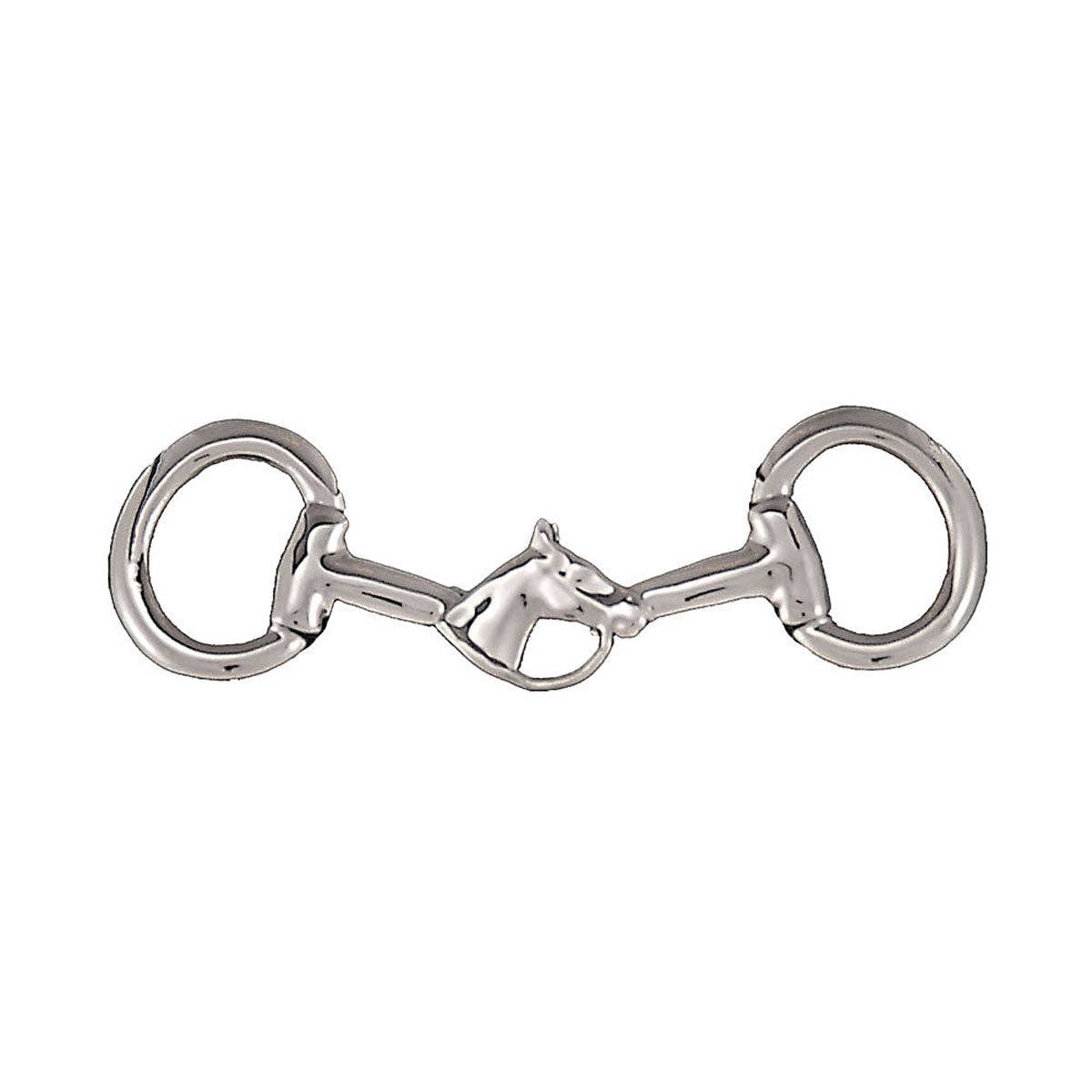 Platinum Plated | Eggbutt Bit Stock Pin with Horsehead – Exselle, platinum-plated eggbutt bit stock pin with horsehead
