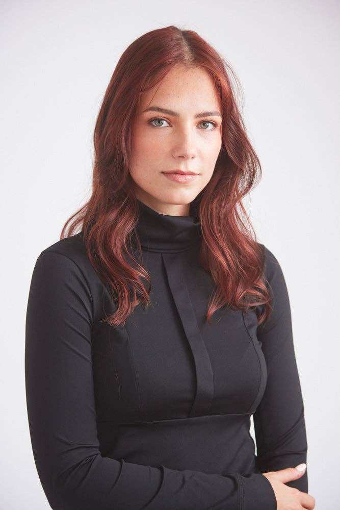 Haley | UV Base-layer | Riding top | Turtleneck Sun-shirt | Black