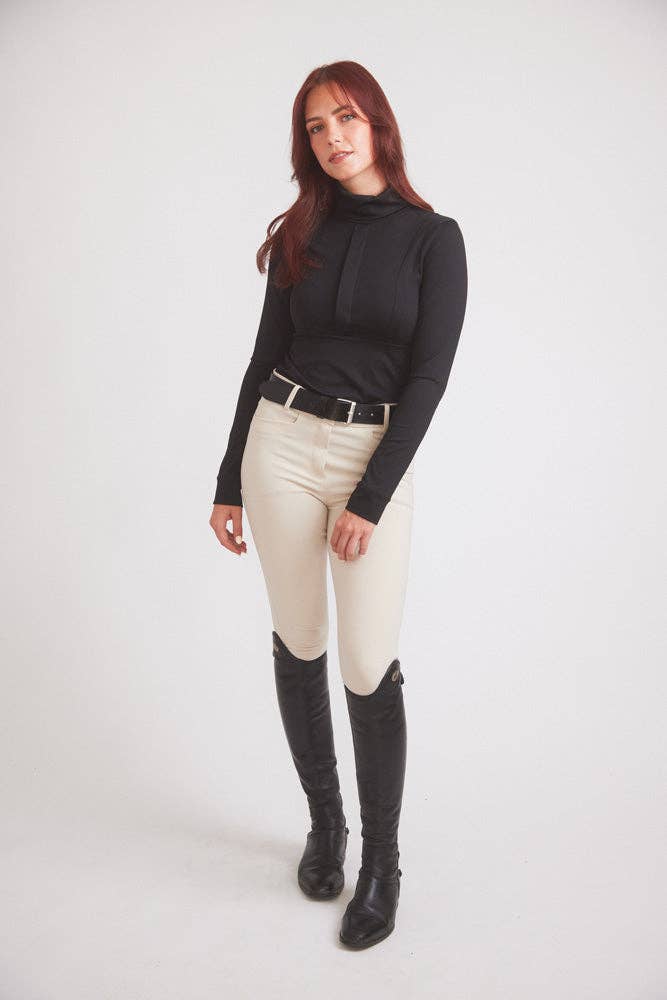 Haley | UV Base-layer | Riding top | Turtleneck Sun-shirt | Black