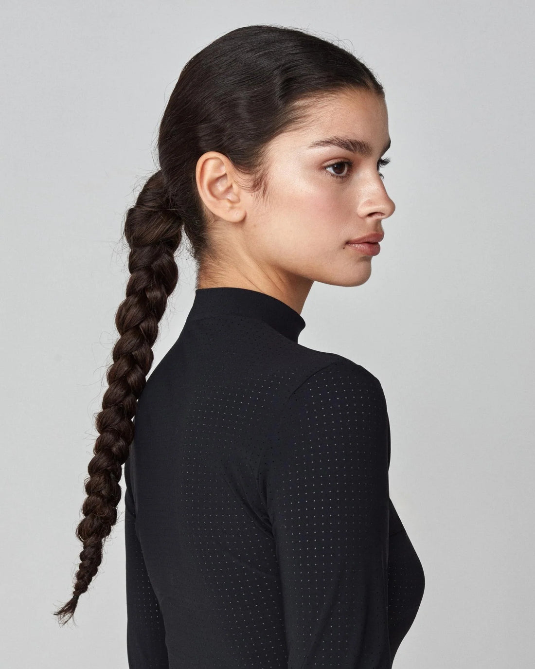 Black | AirTech Long Sleeve, side profile view on model