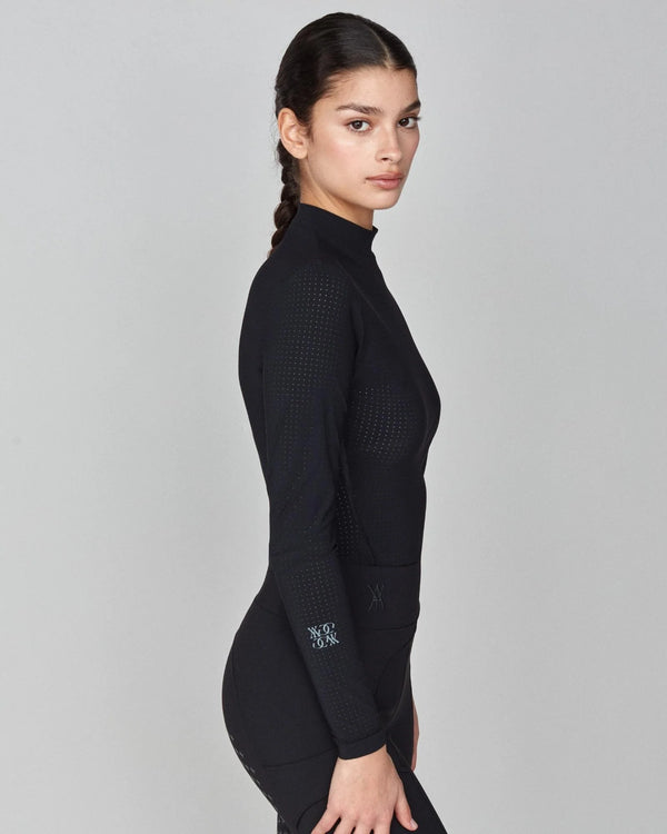 Black | AirTech Long Sleeve, three-quarter front view on model