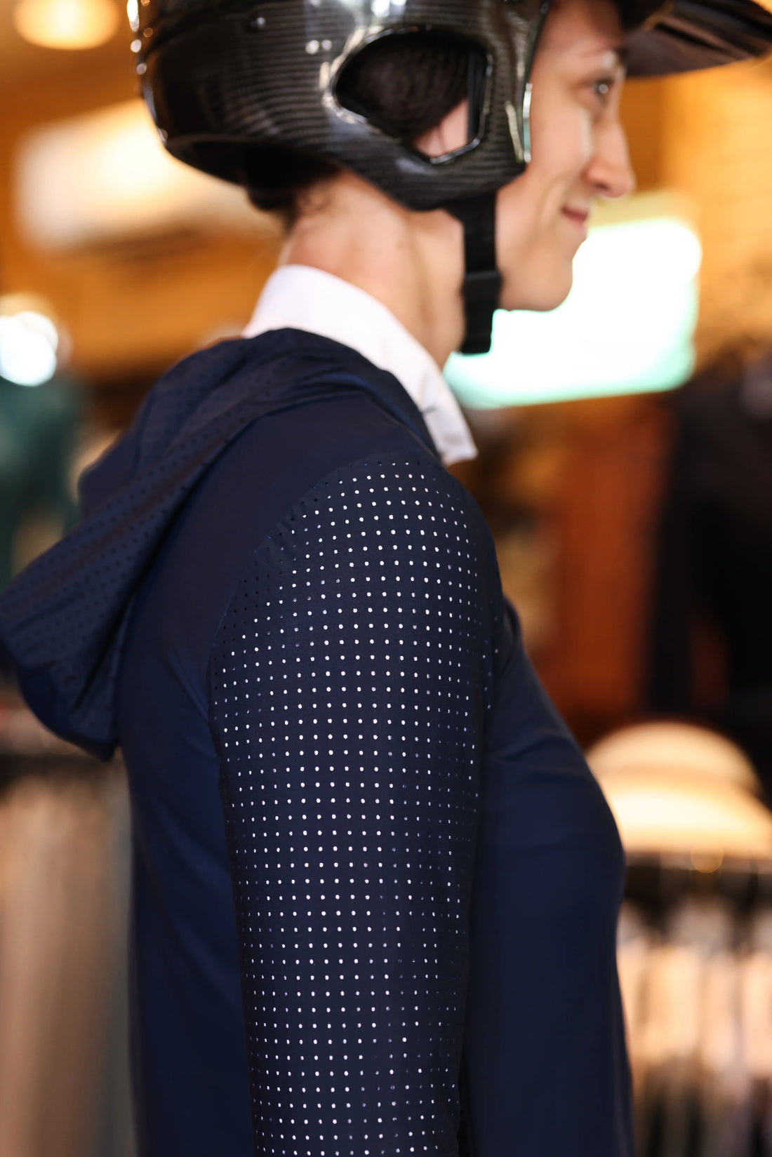 Navy | Calla Technical Perforated Hoodie – Coeurmandie