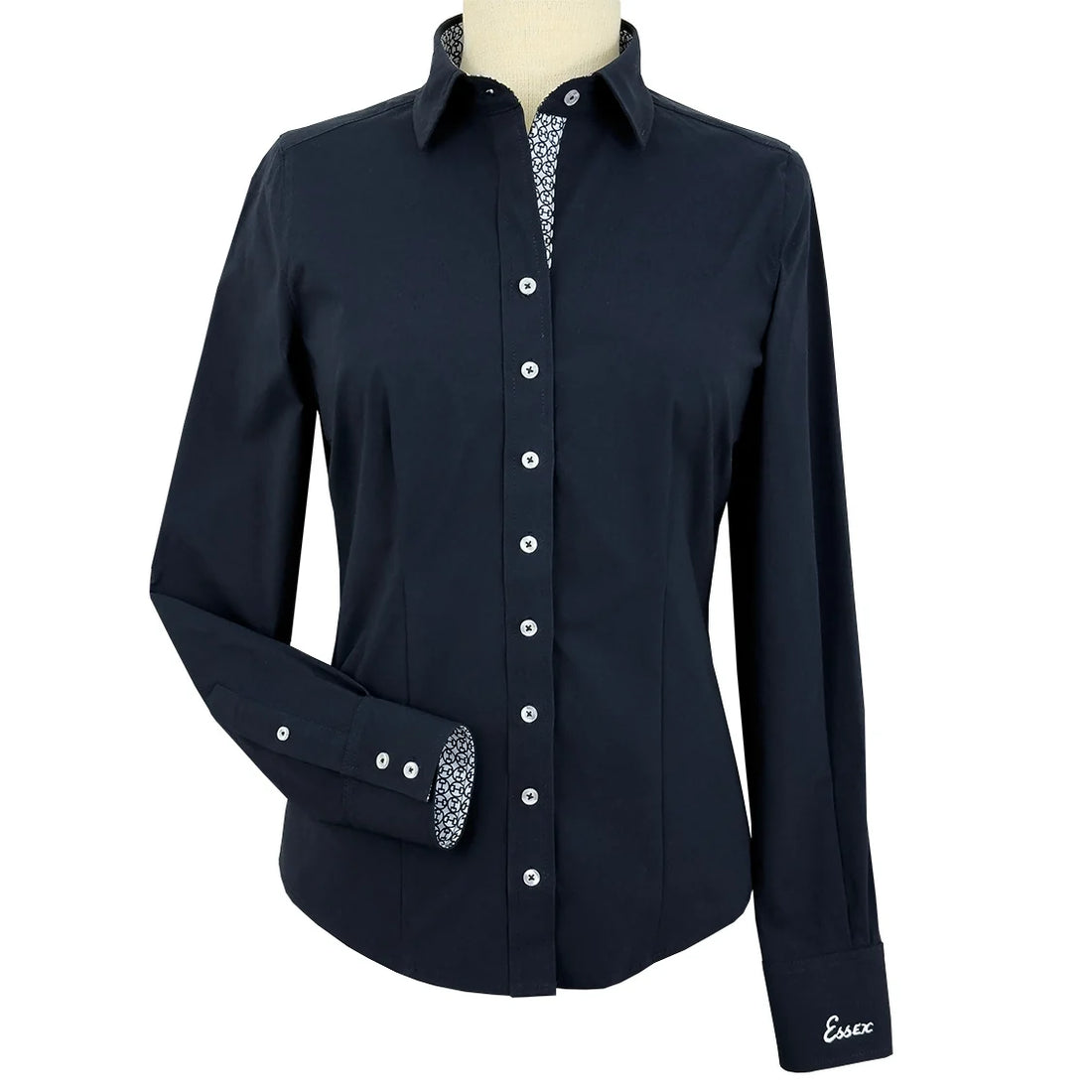 Dora II Schooling Shirt – Black with Bit by Bit Trim – Essex Classics