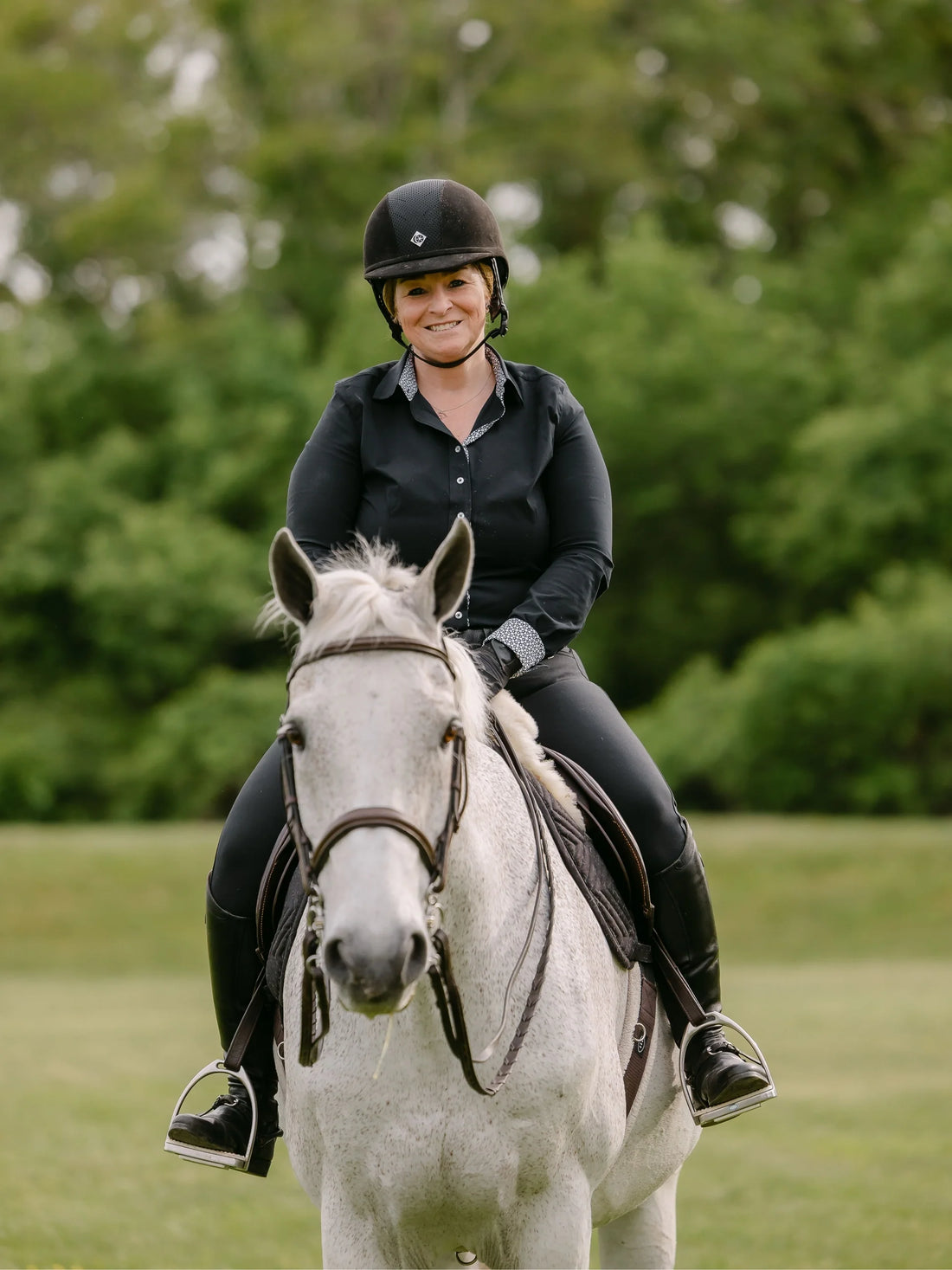 Dora II Schooling Shirt – Black with Bit by Bit Trim – Essex Classics