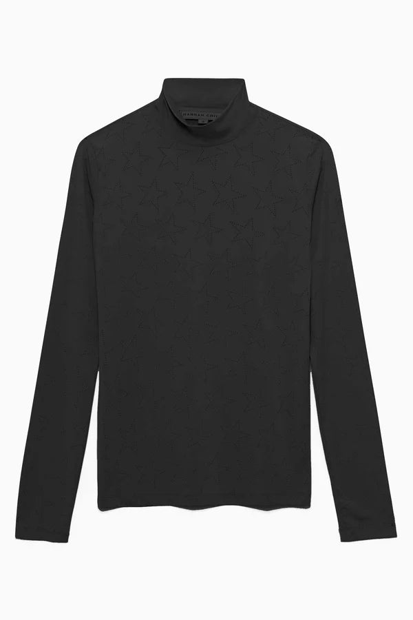 Farrah Star Turtleneck Training Top – Pitch Black – Hannah Childs Lifestyle