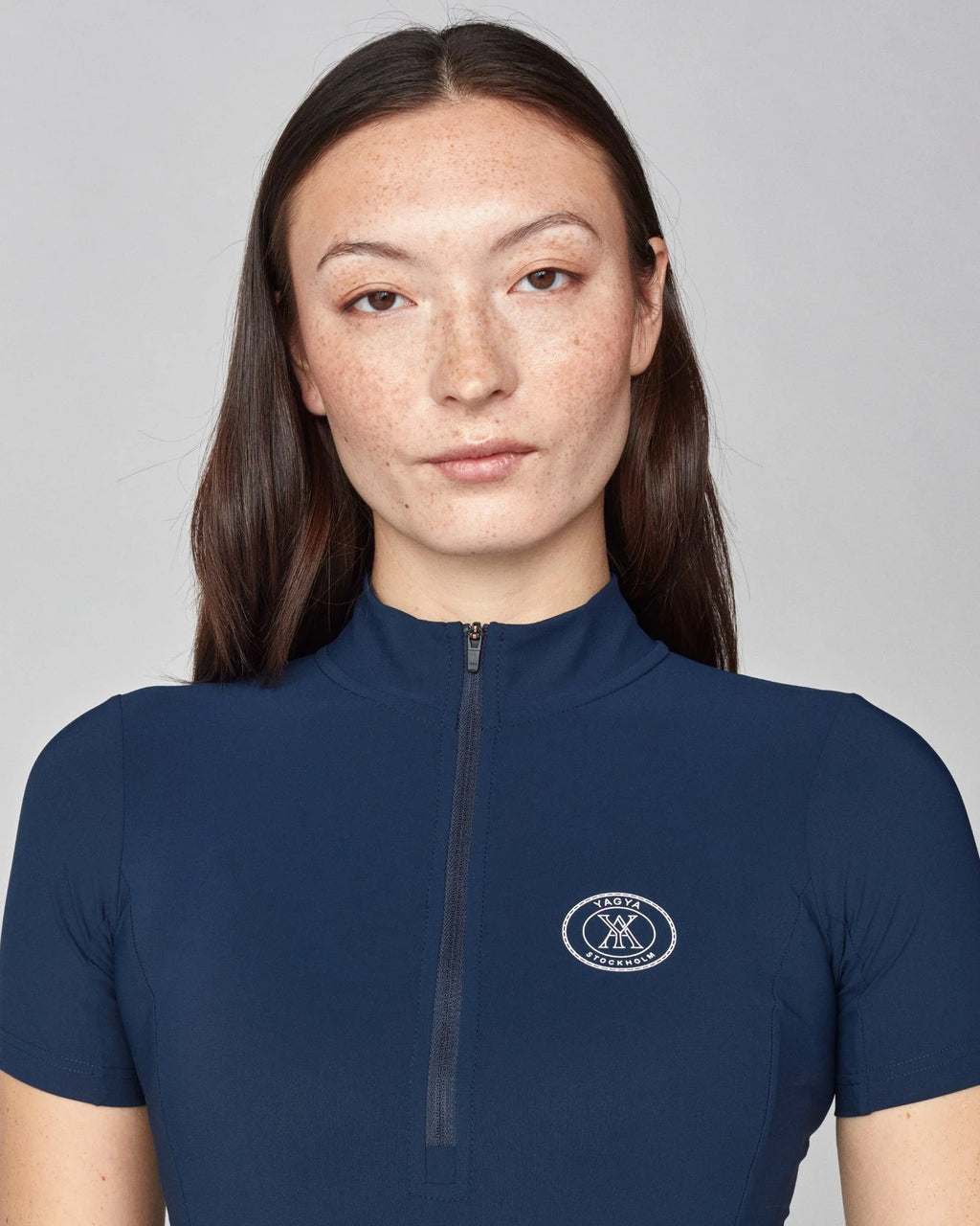 Half Zip Short Sleeve Navy