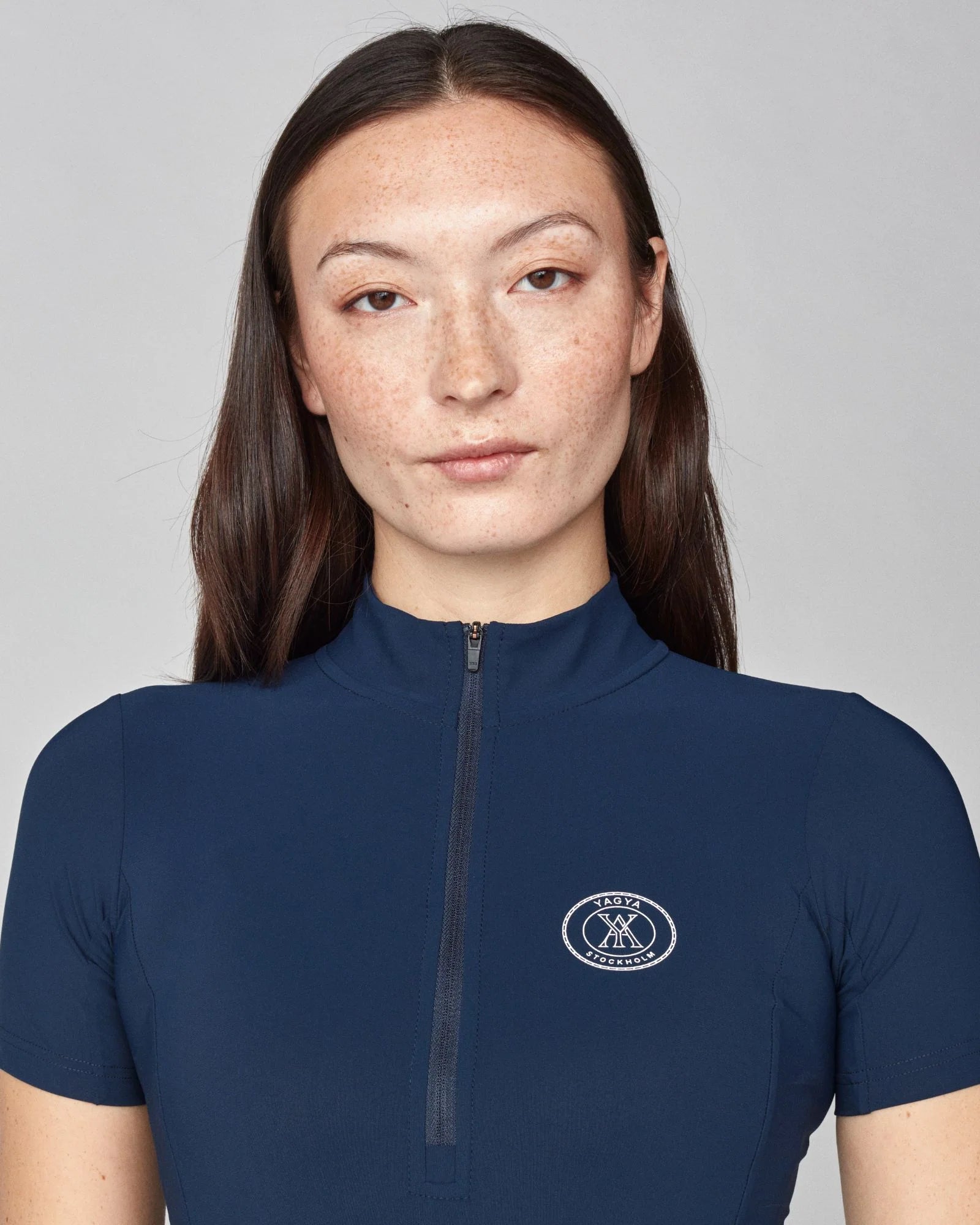 Half Zip Short Sleeve Navy