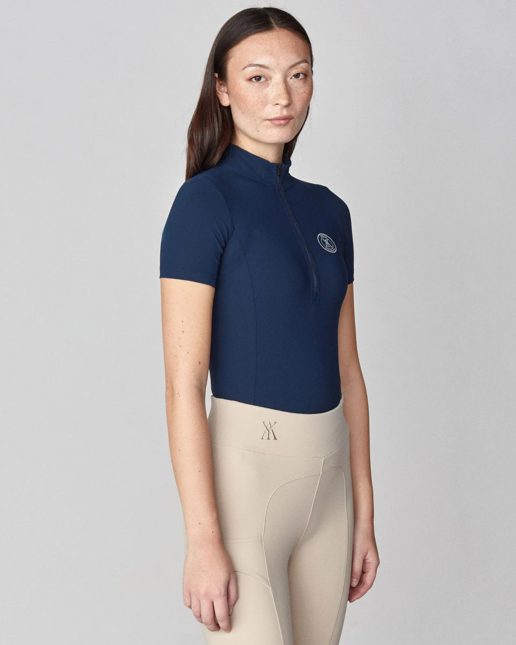 Half Zip Short Sleeve Navy
