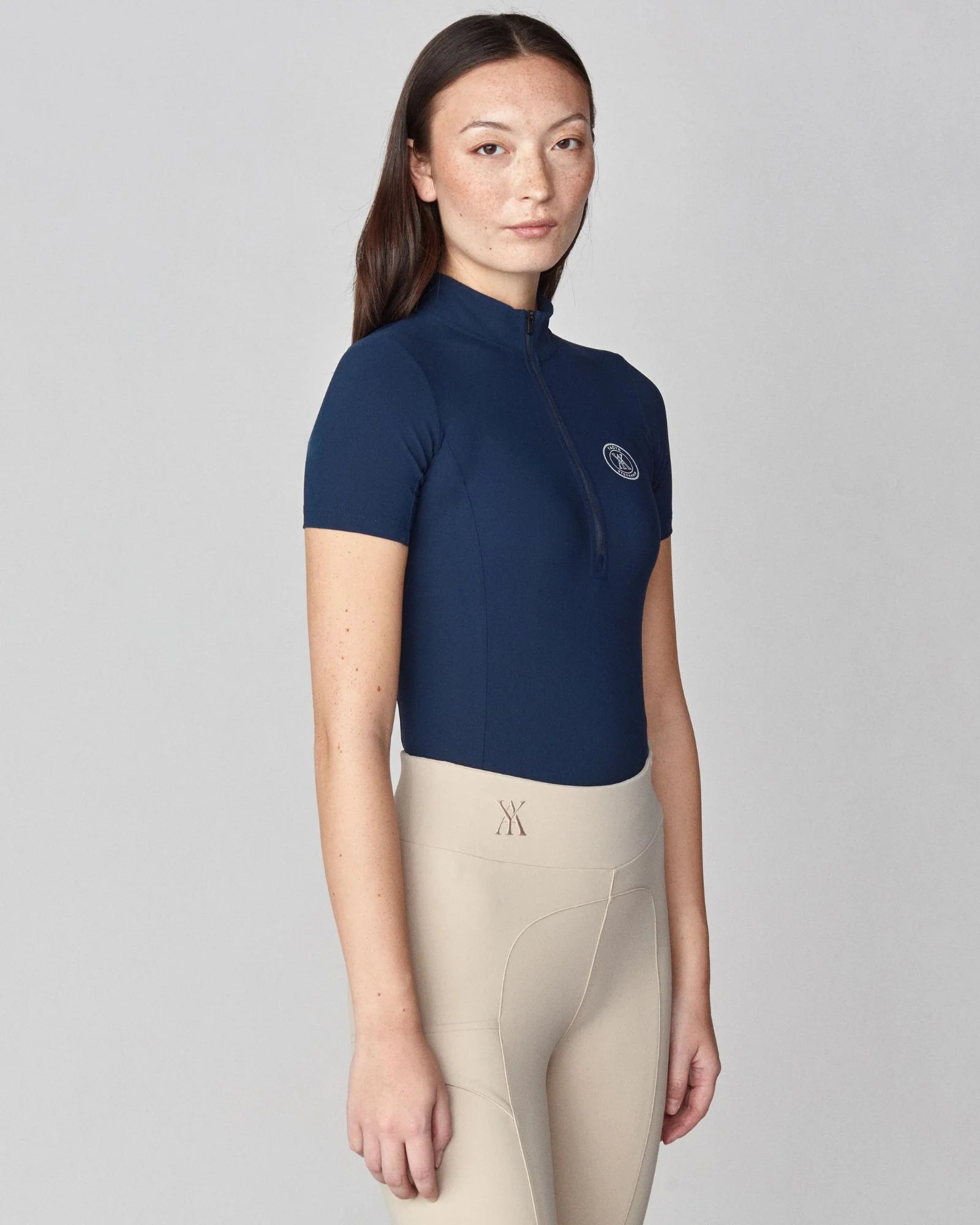 Half Zip Short Sleeve Navy