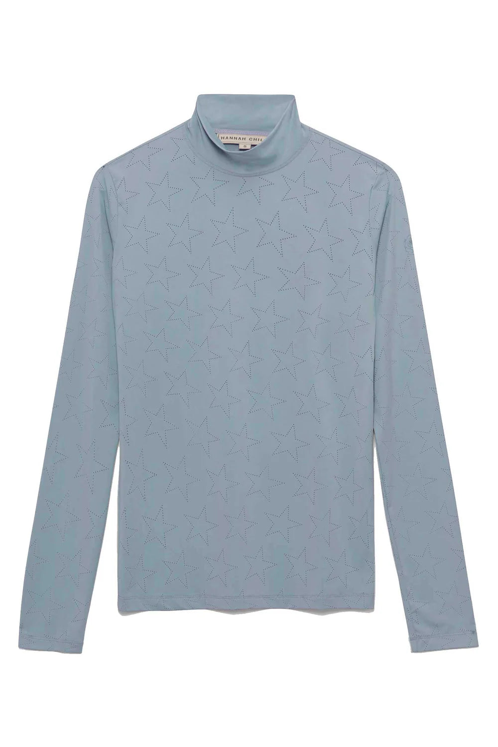French Blue | Farrah Star Turtleneck Training Top – Hannah Childs Lifestyle, star turtleneck training top, flat product shot