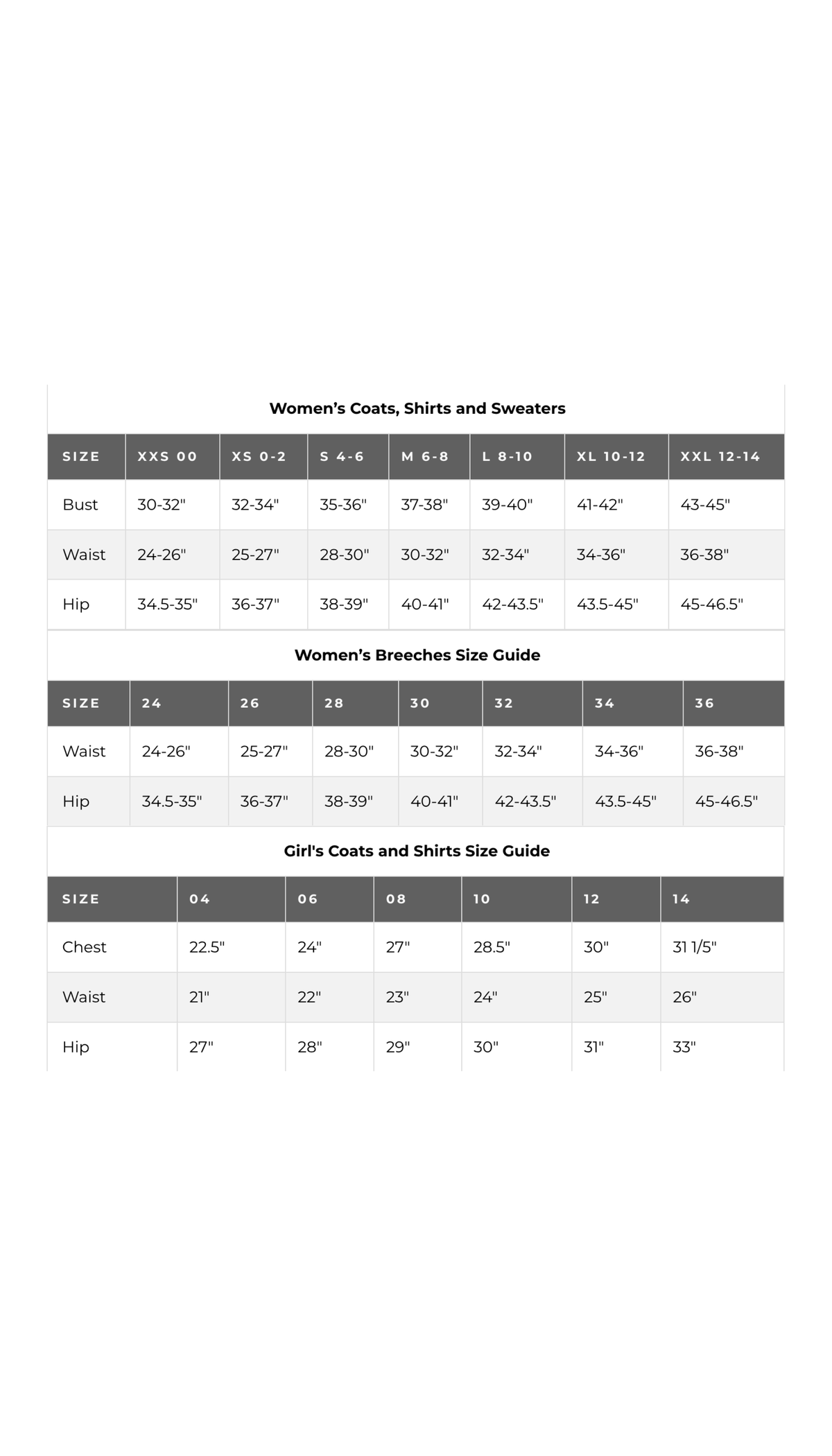 Size guide