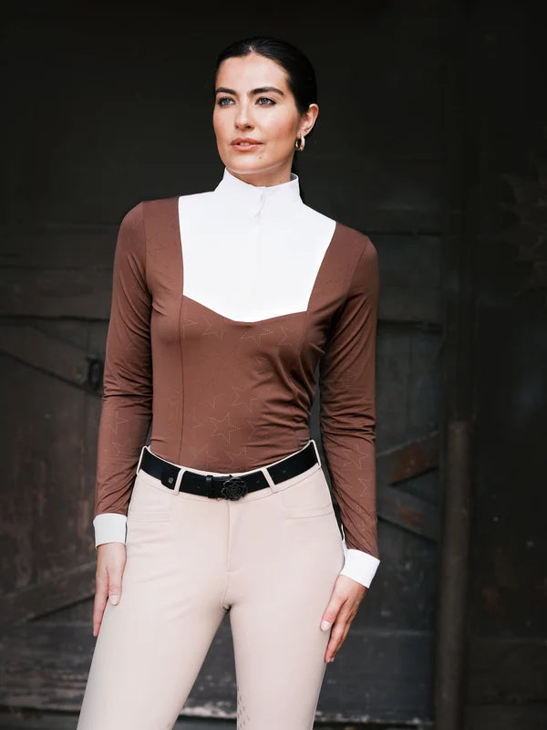 Luna Star Long Sleeve Show Shirt – Cappuccino – Hannah Childs Lifestyle