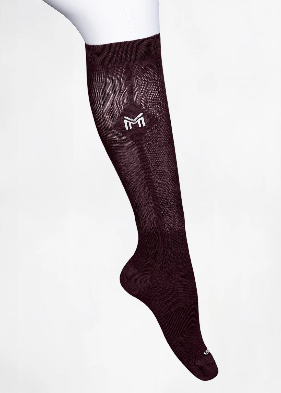 Burgundy | Neo Riding Socks – MAXIMILIAN Equestrian, knee-high riding sock with logo, burgundy