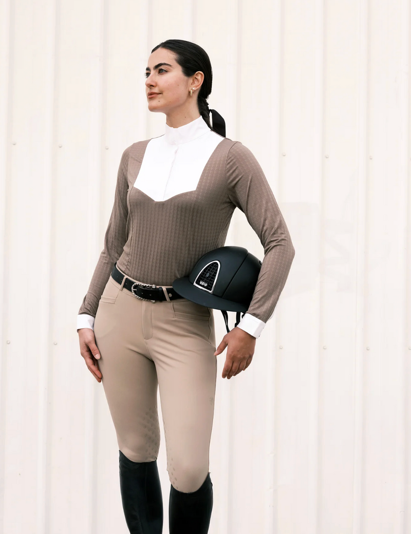 Shelby Ruffle Long Sleeve Show Shirt 2.0  | Hannah Childs Lifestyle