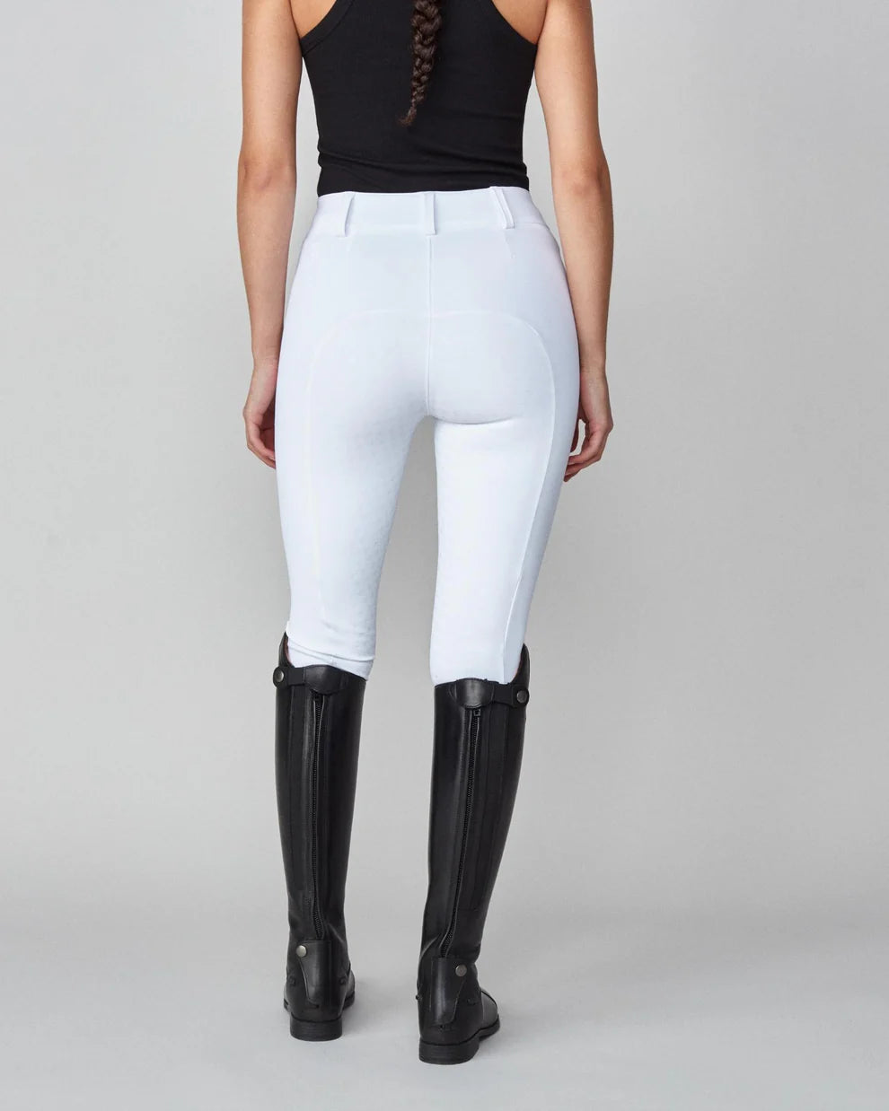 White | Timeless Riding Breeches, riding breeches, back view on model