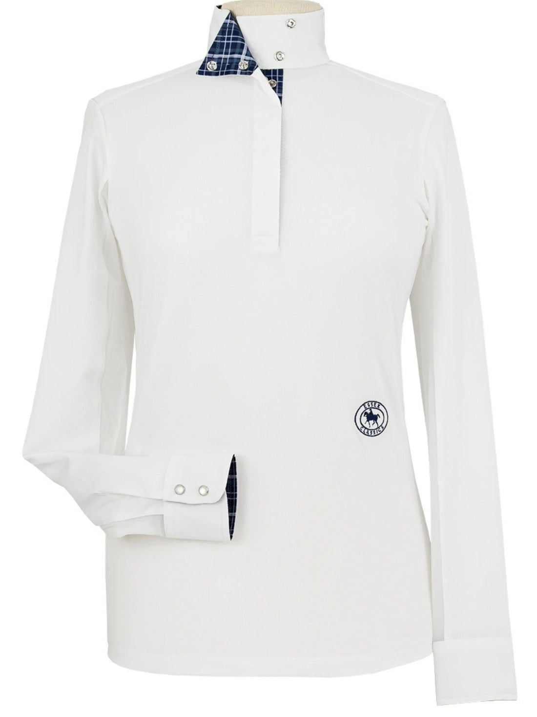 Turnout Tartan Ladies Talent Yarn Wrap Collar Long Sleeve Show Shirt – Essex Classics