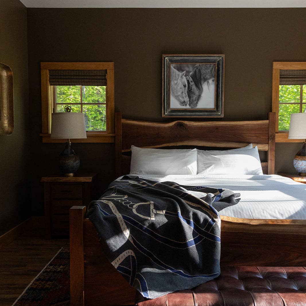 Equestrian Tack Knit Throw