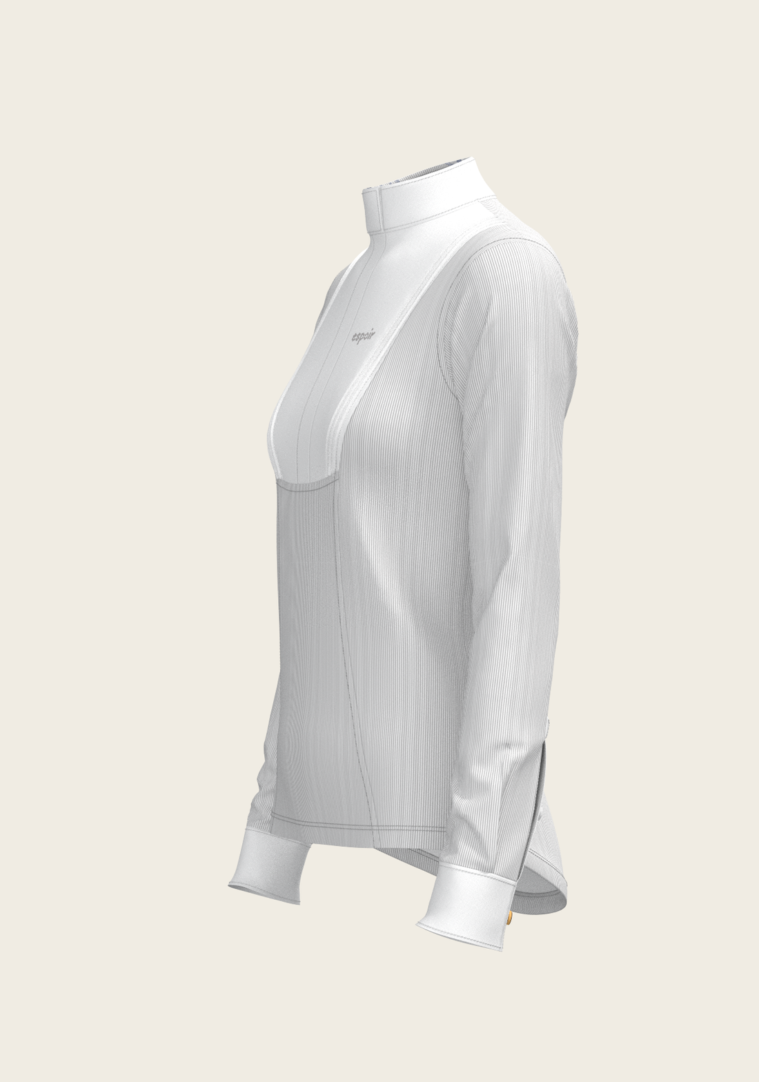 Stripes in Grey Short Pleated Long Sleeve Show S